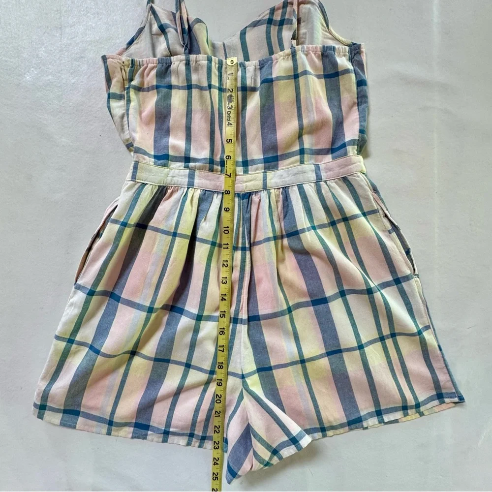 NWT Plaid Sleeveless Lined True Craft Romper with Pockets (M) - Picture 12 of 17